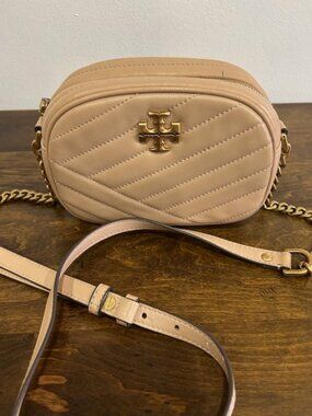 Tory Burch Kira Small Chevron Quilted Crossbody Camera Bag - Cream Color